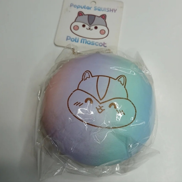 Popular,  Poli Mascot and Poli Heart Macaron Squishy 2 pieces Set Keychain. - Picture 3 of 8